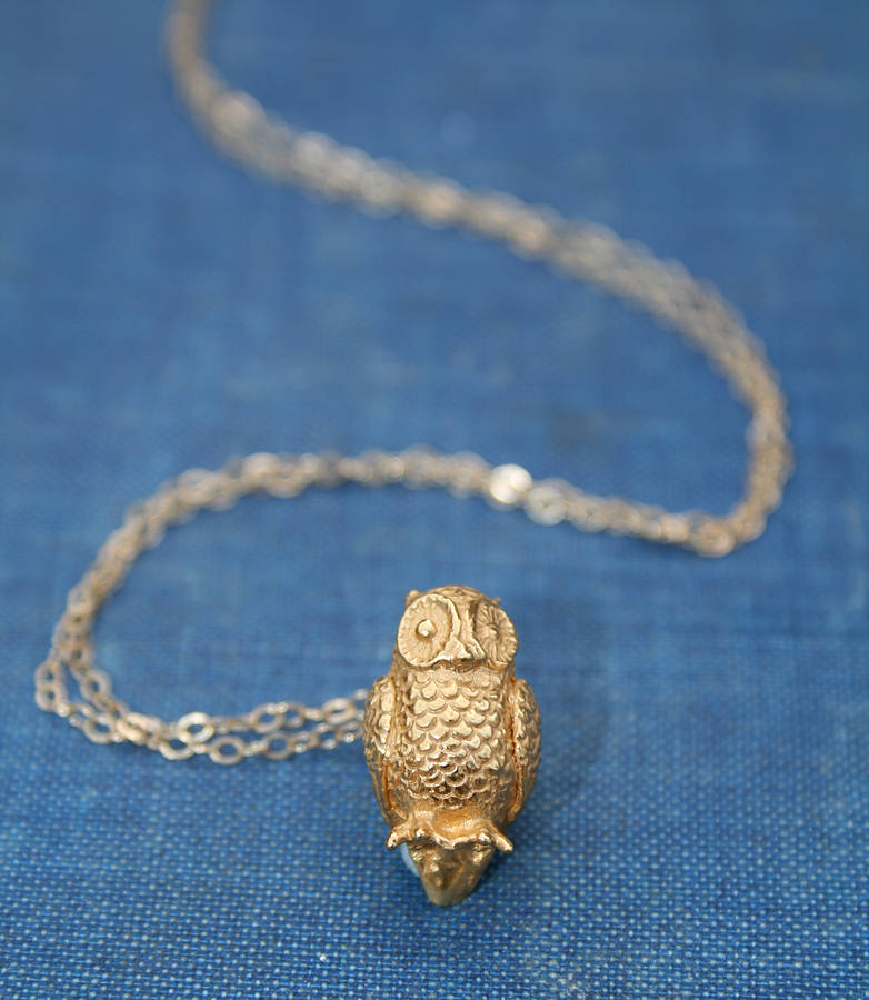 gold owl pendant by beau & arrow
